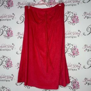 Dress terry cloth red towel cinch strapless or halter sexy bust flattering beach